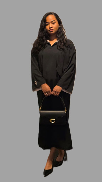 [Pearla] elegante - damesjurk - cocktailjurk- feestjurk- wit - zwart- midi jurk (kopie)