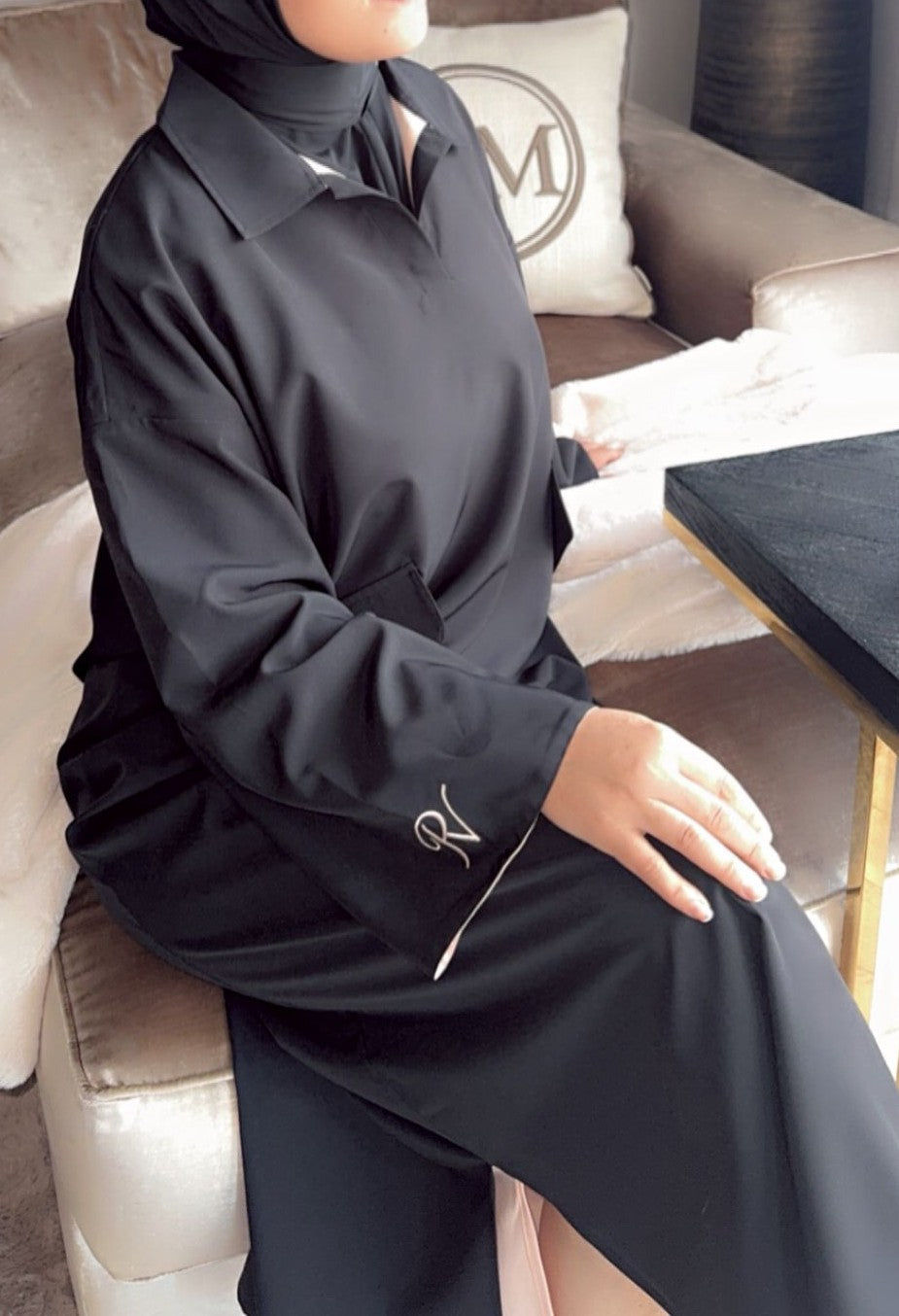 "Pearla Jurk zwart maat S – little black dress Perlevoilée"